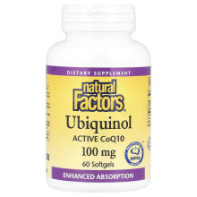 Natural Factors, Ubiquinol, aktives CoQ10, 100 mg, 60 Pflastereinheiten