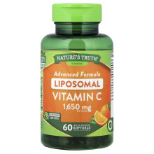 Nature's Truth, Liposomálny Vitamin C, Rozšírená Formulácia, 1,650 mg, 60 Rýchle Vydávanie Mäkkých Gely (550 mg na Kapsulu)