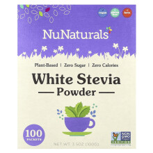 Polvo de Stevia Blanco, 100 Paquetes, 3.5 oz (100 g)