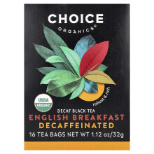 Choice Organic Teas, Kávémentes Fekete Tea, Angol Reggeli, 16 Tea Zacskó, 1,12 oz (32 g)
