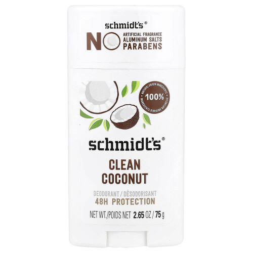 Schmidt's, Φυσικό Αντίπαλμα, Clean Coconut, 2.65 oz (75 g)