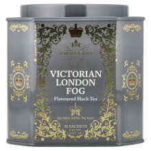 Harney & Sons, Victorian London Fog, Tumma Musta Tee Kanssa Vahvoilla Sitruunalla, Miehuisella Vanillalla & Lavendralla, 30 Sakkia, 2.67 oz (75 g)