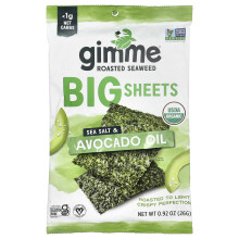 gimMe, Rostad Algsnö, Stora Ark, Salt från havet & Avokadosolja, 0.92 oz (26 g)
