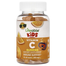 Lifeable, Detské, Vitamin C Gummies, Citrus, 60 Gummies