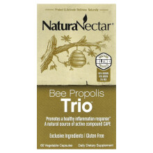 NaturaNectar, Bee Propolis Trio, 60 Vegetable Capsules