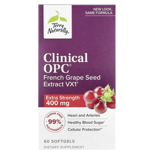 Terry Naturally, Κλινική OPC, Υπερύθμιση Δυνατότητας, 400 mg, 60 Μυρωδικά