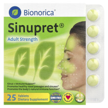 Bionorica, Sinupret, Sinus + Immuun Ondersteuning, Volwassen Sterkte, 25 Tabletten