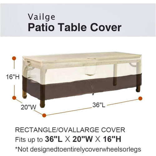 Funda rectangular/ovalada para mesa de patio, resistente e impermeable. 1