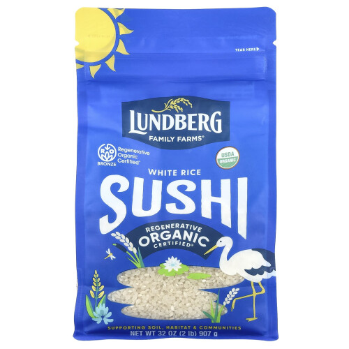 Lundberg, Οργανική Λευκή Ρύζι Σουσι, 32 oz (907 g)