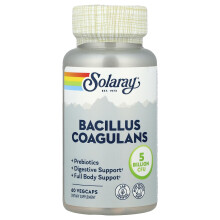 Solaray, Bacillus Coagulans, 5 Billion, 60 VegCaps (2.5 Billion per Capsule)