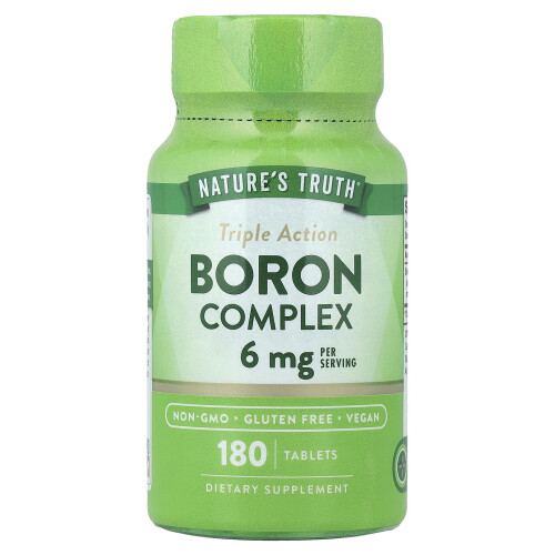 Nature's Truth, Τριπλή Δράση Βορίου Σύνθετο, 6 mg, 180 Τάμπλες (3 mg ανά Τάμπλα)