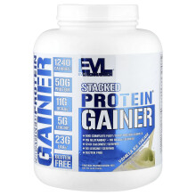 EVLution Nutrition, Stacked Protein Gainer, Crema di Gelato Vaniglia, 6 lb (2.72 kg)
