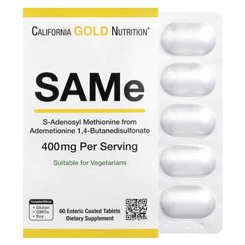 California Gold Nutrition, SAMe (Butanedisulfonate), 400 mg, 60 Enteric Coated Tablets