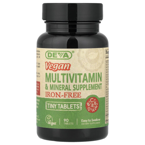 Deva, Multivitaminico e Minerale Vegano, Senza Ferro, 90 Comprimati