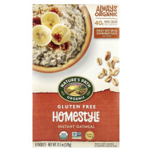 Nature's Path, Organický Instant Oatmeal, Homestyle, 8 balení, 11.3 oz (320 g)