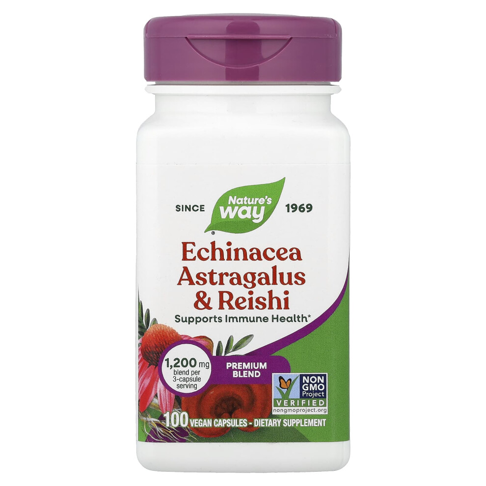 Nature's Way , Echinacea Astragalus & Reishi, 100 Vegan Capsules