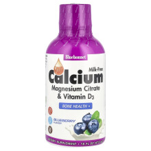 Bluebonnet Nutrition, Liukeneva Kalsium Magnesium Sitraatti & Vitamiini D3, Sininen Marja, 16 fl oz (473 ml)