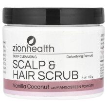 Zion Health, Deep Cleansing Skóra i Włosy Scrub, Vanilii Kokos, 4 oz (113 g)