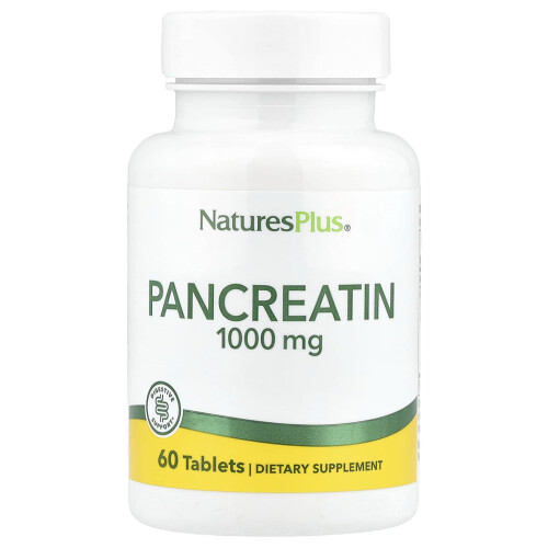 NaturesPlus, Pancreatin, 1,000 mg, 60 Tabletter