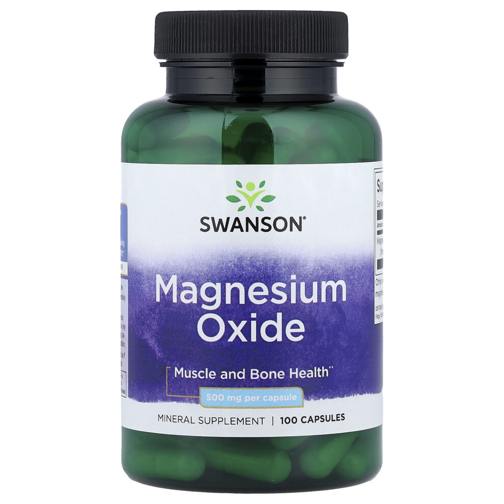 Swanson , Magnesium Oxide, 500 Mg 100 Capsules