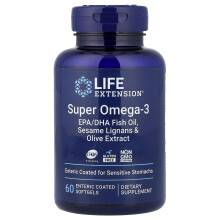 Super Omega-3 EPA/DHA with Sesame Lignans & Olive Extract - 60 enteric coated softgels