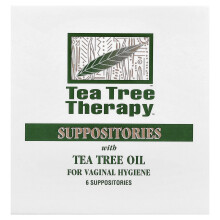 Tea Tree Therapy, Supozitoare cu Ulei de Tea Tree pentru Higiena Vaginală, 6 Supozitoare
