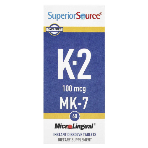 Superior Source, Βιταμίνη K-2, 100 mcg, 60 Microlingual Instant Dissolve Tablets