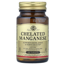 Solgar, Chelaten Mangan, 100 Tabletten