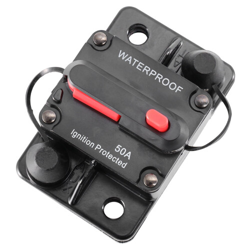 50A Waterproof Dual Circuit Breaker with Switch Black 2