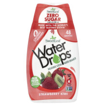 Wisdom Natural, SweetLeaf, Gocce di Acqua, Delizioso Sostituto di Zucchero Stevia, Fragola Kiwi, 1.62 fl oz (48 ml)