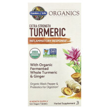 Garden of Life, Organics, Extra Sterke Turmeric, Inflammatoire Respons, 120 Vegan Tablets