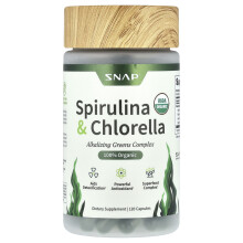 Snap Supplements, Spirulina y Chlorella Orgánica, 120 Cápsulas