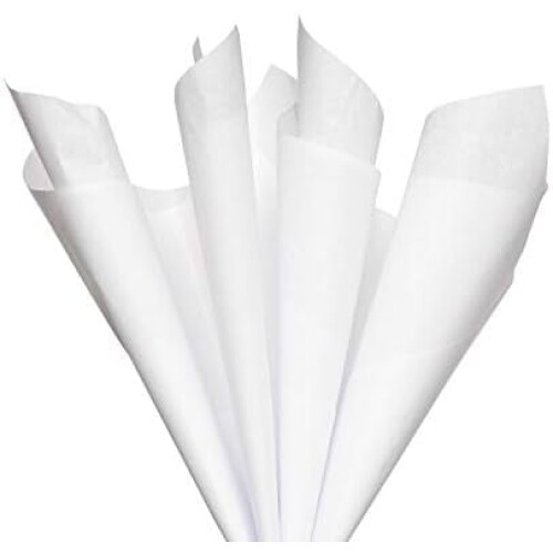 Papel de seda branco 20x20 polegadas 125 folhas 1