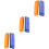 6Pièces Harmonica Bleue+orange 10 Trous Jeu Plastique Cadeau Débutant 5