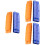6Pièces Harmonica Bleue+orange 10 Trous Jeu Plastique Cadeau Débutant 6