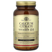 Solgar, Calcium Citraat met Vitamin D3, 120 Tabletten