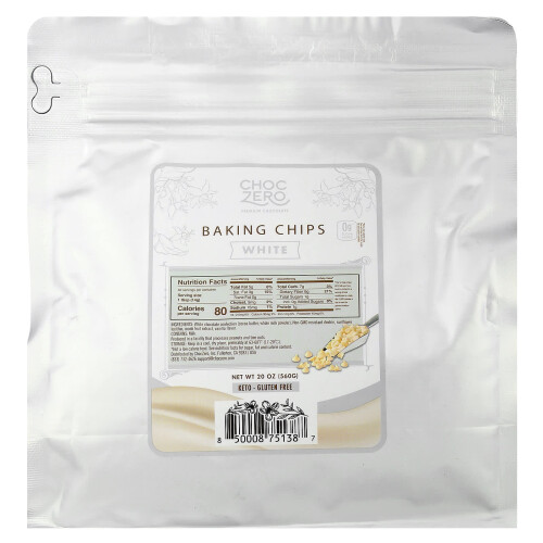 ChocZero, Baking Chips, Vit, 20 oz (560 g)