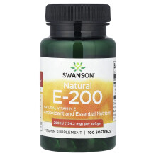 Swanson, Vitamina E natural, 134.2 mg, 100 cápsulas blandas