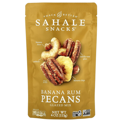 Sahale Snacks, Γλαζιέτο Μίξ, Banana Rum Pecans, 4 oz (113 g)