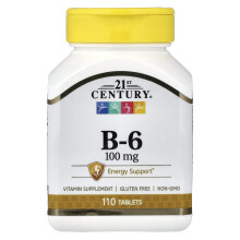 21st Century, B-6, 100 mg, 110 tabletek