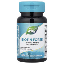 Nature's Way, Biotin Forte med Zink, 60 Tabletter