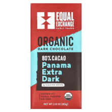 Equal Exchange, Chocolate Orgânico Escuro, Extra Escuro da Panamá, 80% Cacau, 2,8 oz (80 g)