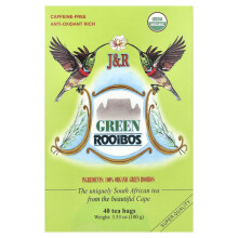 J&R Port Trading, Té de Rooibos Verde, Sin Caffeína, 40 Bolsas de Té, 3.53 oz (100 g)