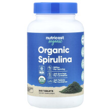 Nutricost, Espirulina Orgánica, 500 mg, 240 Tabletas