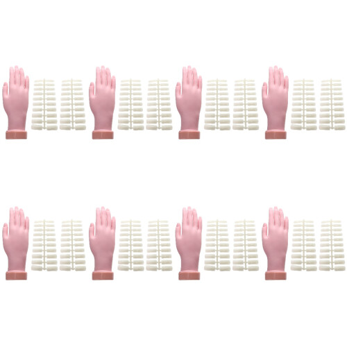 8Pcs Flexible Manicure Hand Model Silicone Fake Hand for Training Use 1