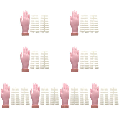 8Pcs Flexible Manicure Hand Model Silicone Fake Hand for Training Use 2