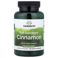 Swanson, Vollspektrum-Zimt, 375 mg, 180 Kapseln