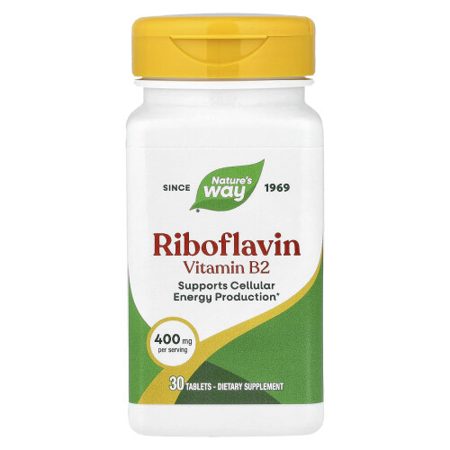 Nature's Way, Witamina B2 (Riboflavin), 400 mg, 30 tabletek