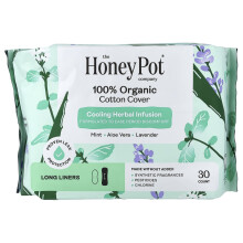 The Honey Pot Company, 100% Organic Cotton Cover Long Liners, 30 Count