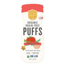 Serenity Kids, biologische graanvrije puffs, tomaat & kruiden, 1,5 oz (42 g)